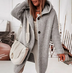 R&B | Langärmlige Strickjacke mit Kapuze
