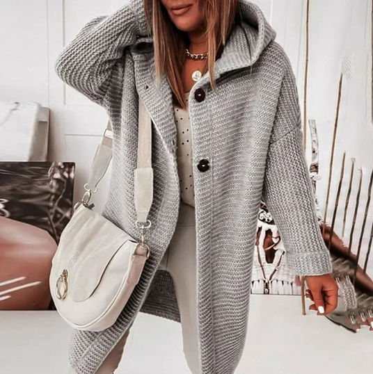 R&B | Langärmlige Strickjacke mit Kapuze