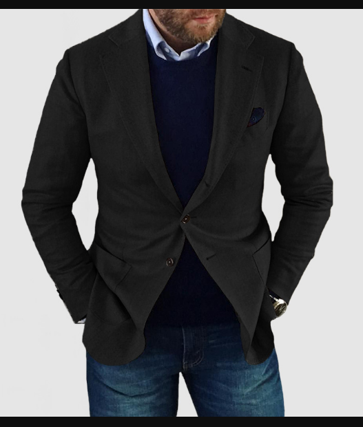 R&B | herren-strickjacke mit lässigen knöpfen, taschen und reverskragen, einfarbig, langärmelig