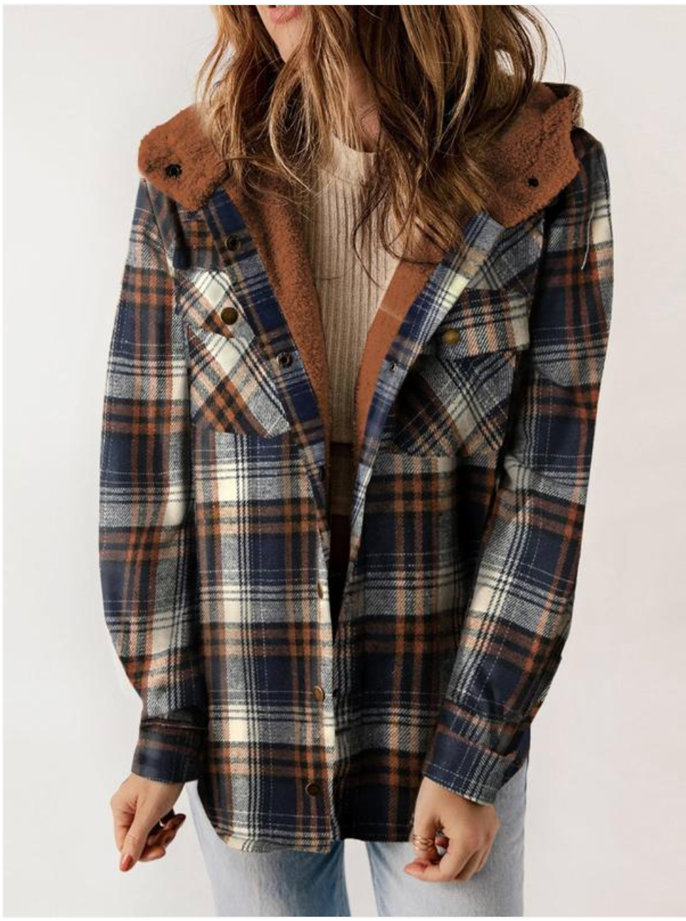 EB- Karierte Jacke mit Kapuze