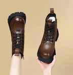 Komfortable, pelzgefütterte und rutschfeste Stiefeletten mit seitlichem Reißverschluss R&B