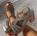 Retro-Sandalen mit Blockabsatz und verstellbarem Riemen R&B R&B