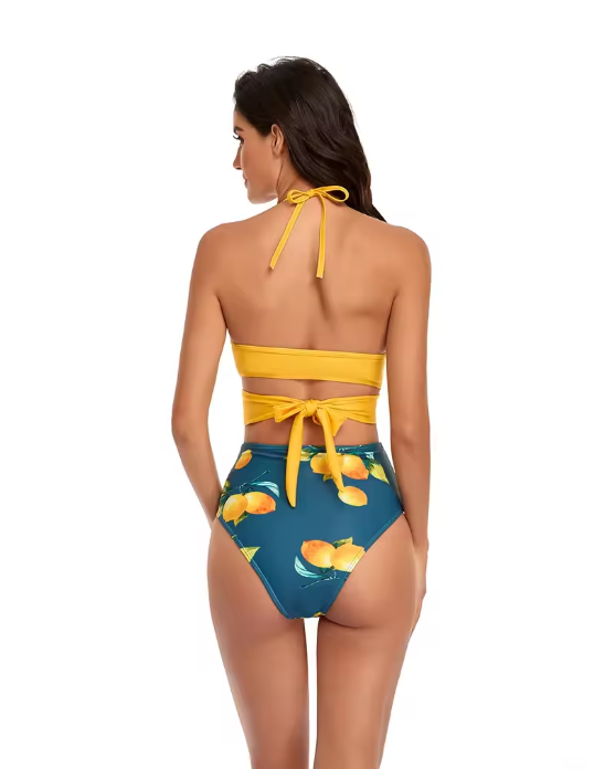 R&B | Bikini-Set Geblümter Wickel- und Bindebikini