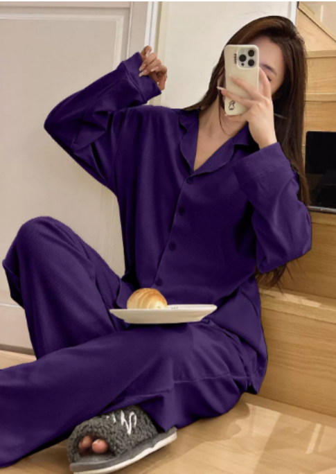 R&B | Satin PyjamA-Satz mit Weitem Hose