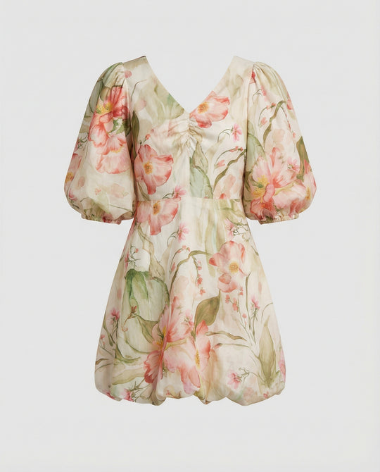 Damen Sommerkleid A-Linie mit Kimonoärmeln