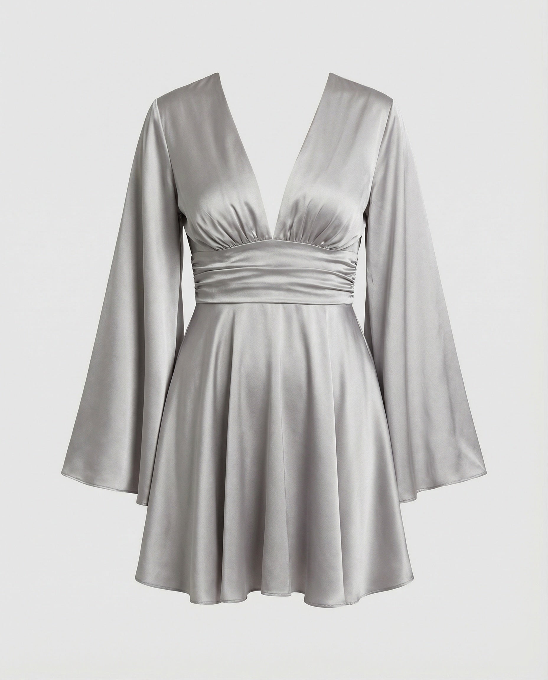 Damen Minikleid A-Linie V-Ausschnitt