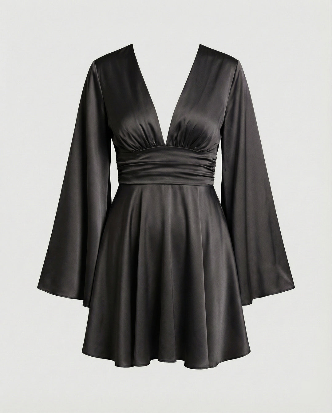 Damen Minikleid A-Linie V-Ausschnitt