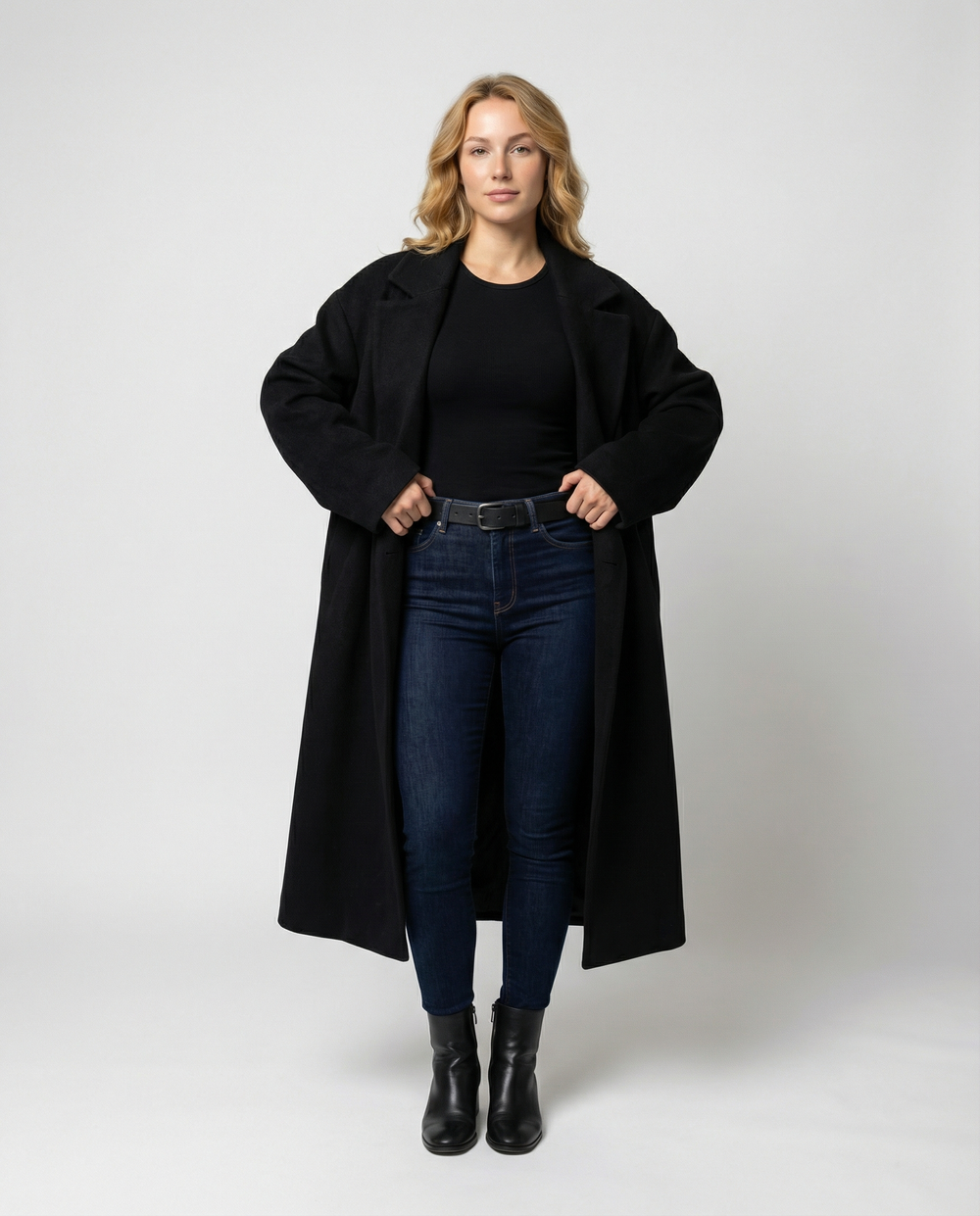 Damen Eleganter Oversized Wollmantel mit Taschen & Komfort | R&B