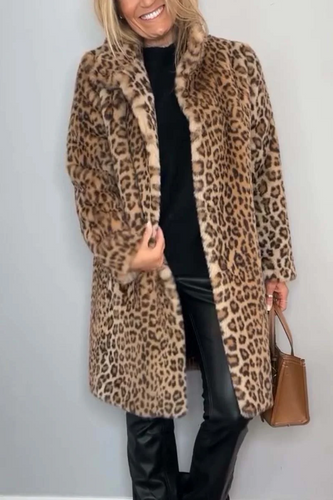 R&B | Klassieke Dames Winterjas Met Luipaardprint