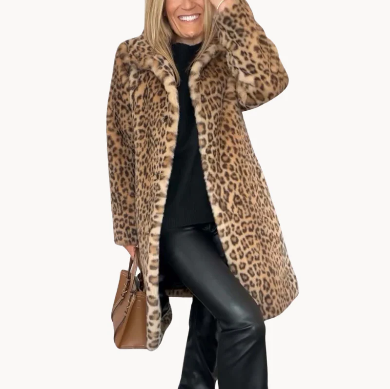 R&B | Klassieke Dames Winterjas Met Luipaardprint