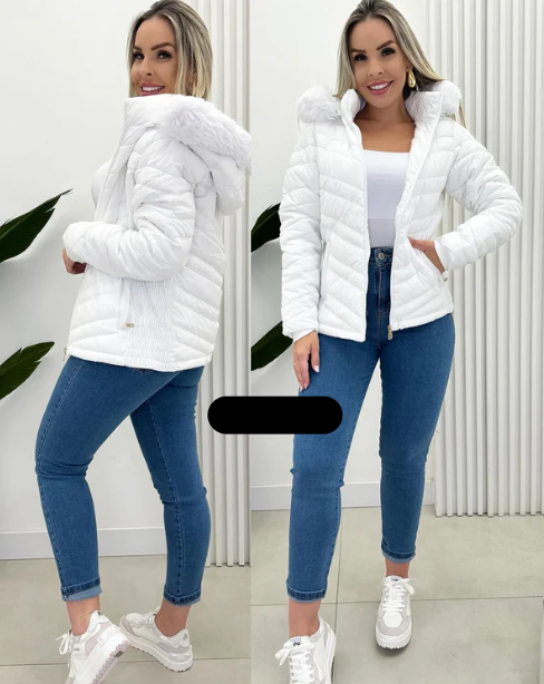 R&B | Steppjacke mit Fellkapuze