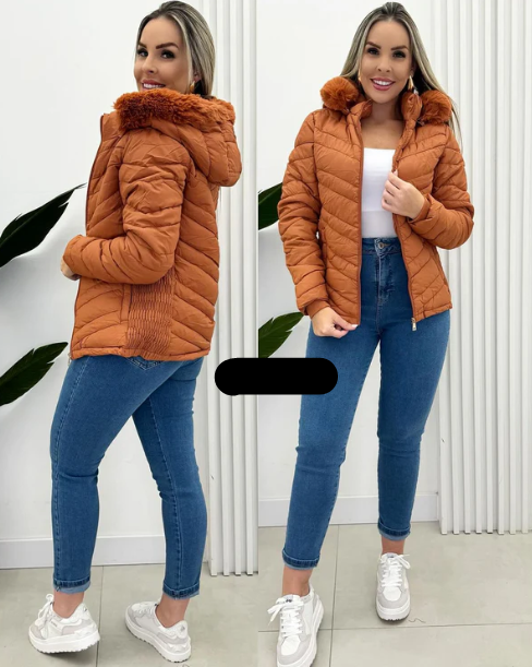 R&B | Steppjacke mit Fellkapuze