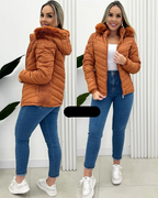 R&B | Steppjacke mit Fellkapuze