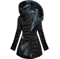 R&B | Damen-Winterparka mit Reißverschluss und Kapuze und Tasche - Winter