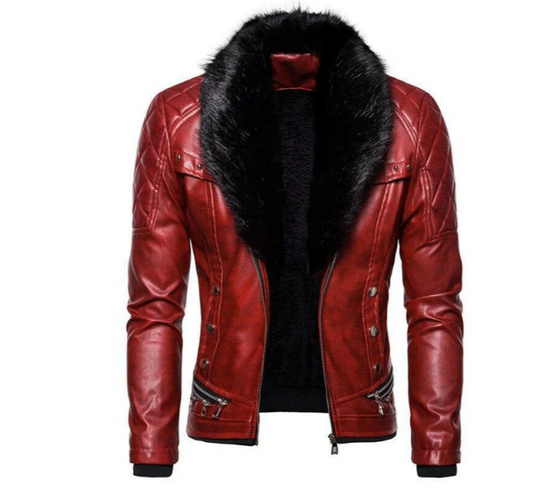 R&B | Vegan-Motorradjacke mit Kunstfell für Frauen