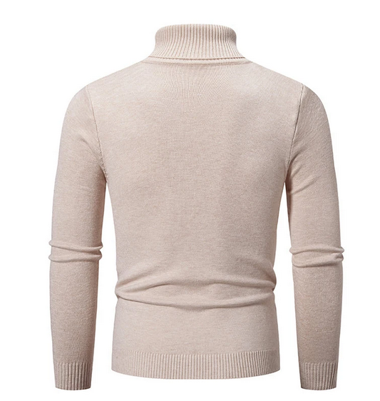 R&B | Stilvoller Rollkragen Einfarbiger Herbstpullover für Männer