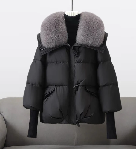 R&B | Steppjacke für Damen mit Pelzbesatz