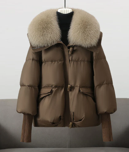 R&B | Steppjacke für Damen mit Pelzbesatz