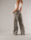 R&B | Niedrig taillierte Cargo-Hose Braun Camo