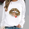 R&B | Baumwollpullover mit Lippendruck