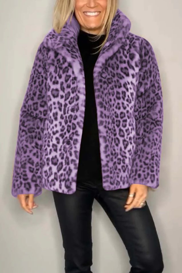 R&B | Klassieke Dames Winterjas Met Luipaardprint