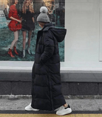 R&B | Lange Daunenjacke mit Kapuze für Damen