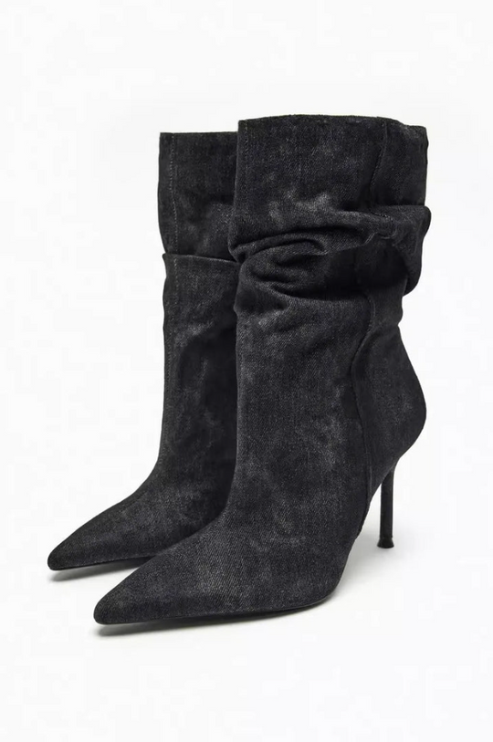 R&B | Elyce Denim-Stiefel mit Hohem Absatz für Damen