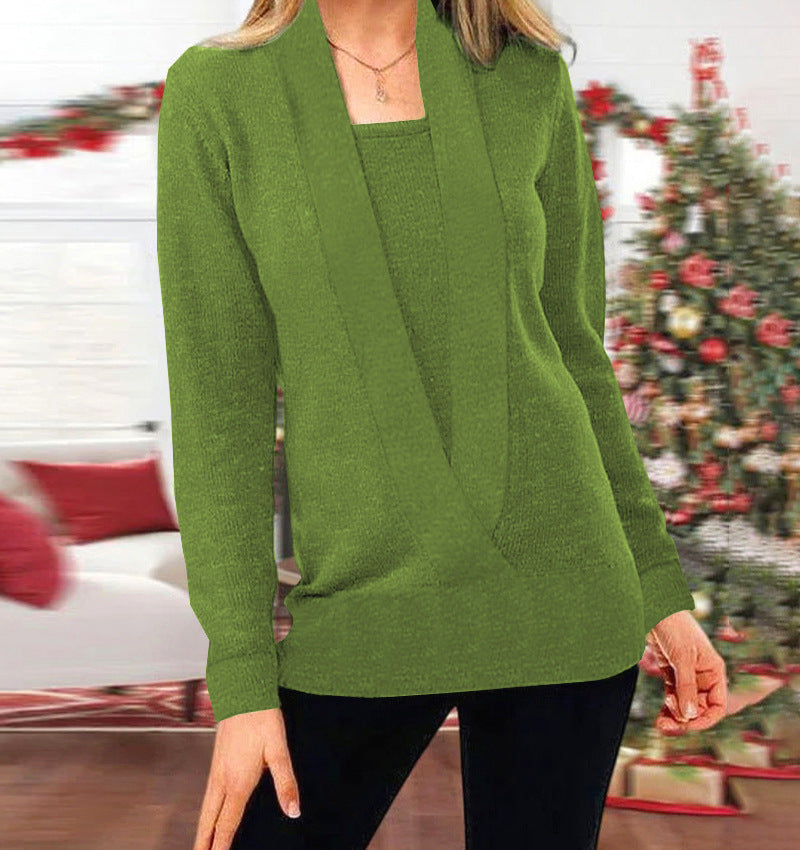 R&B | Eleganter Strickpullover mit tiefem Ausschnitt