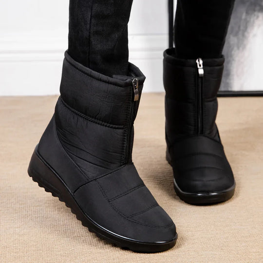R&B | Gepolsterte, Wasserdichte, Plüschige Stiefeletten mit Reißverschluss