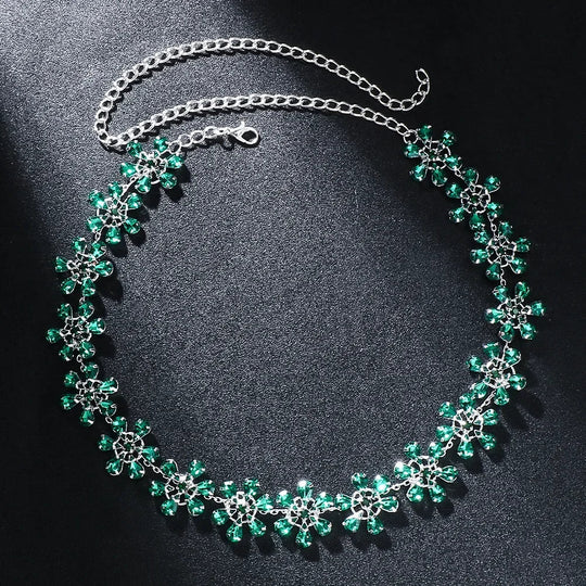 R&B | Mode Pink Crystal Flowers Choker Necklace Statement Accessories Mode Frauen Rhinestone Collar Necklace Schlüsselbein Schmuck Ins