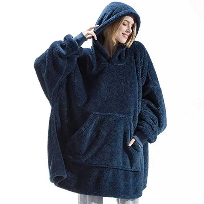 R&B | Übergroßer Flanell-Decken Hoodie für Herren & Damen
