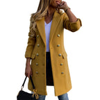R&B | Langer Warmer Wintermantel Für Damen Button Down