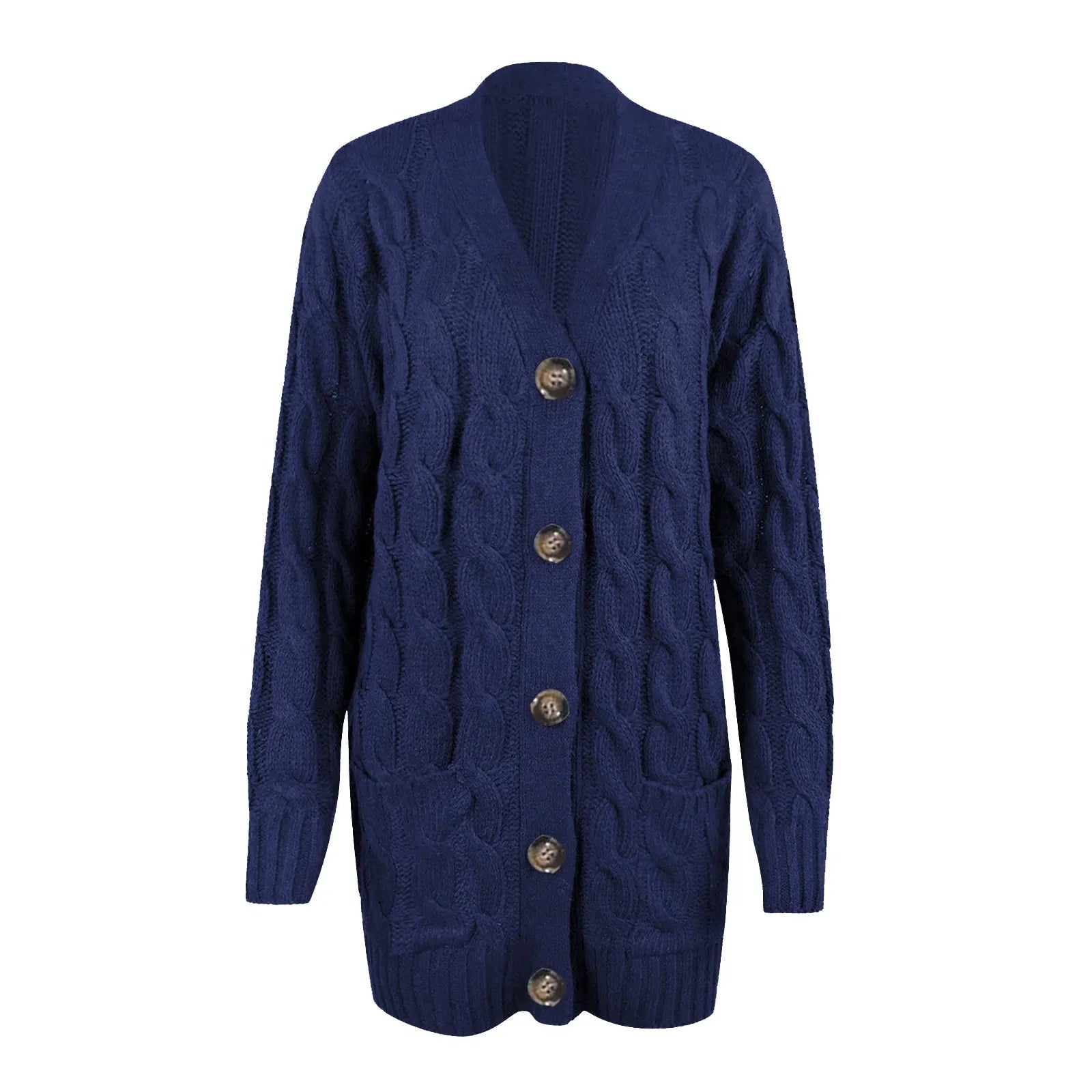 R&B | Strickjacke - Damen Herbst Lange Gestrickte Weste