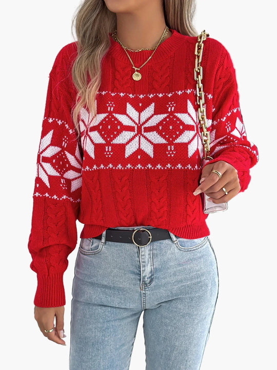 R&B | Winterpullover mit Norwegermuster - Gemütlicher Strickpullover für Weihnachten & Alltag