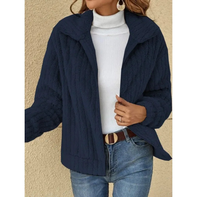 R&B | Kurzjacke Plüsch Blau