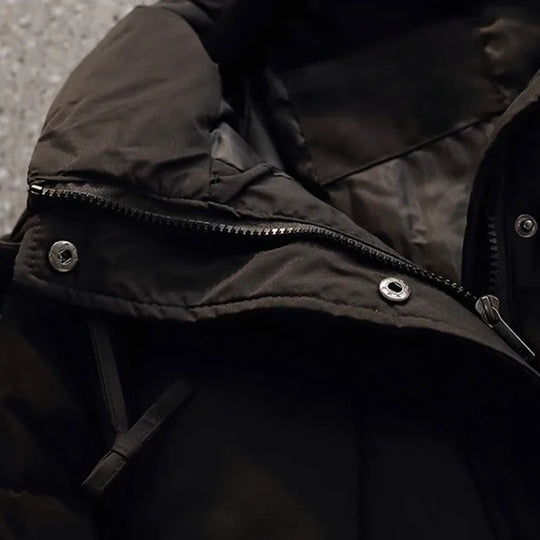 R&B | Puffer Jacke - Übergröße Gesteppt Wärme - Kapuze Hoher Kragen - Reißverschlussverschluss