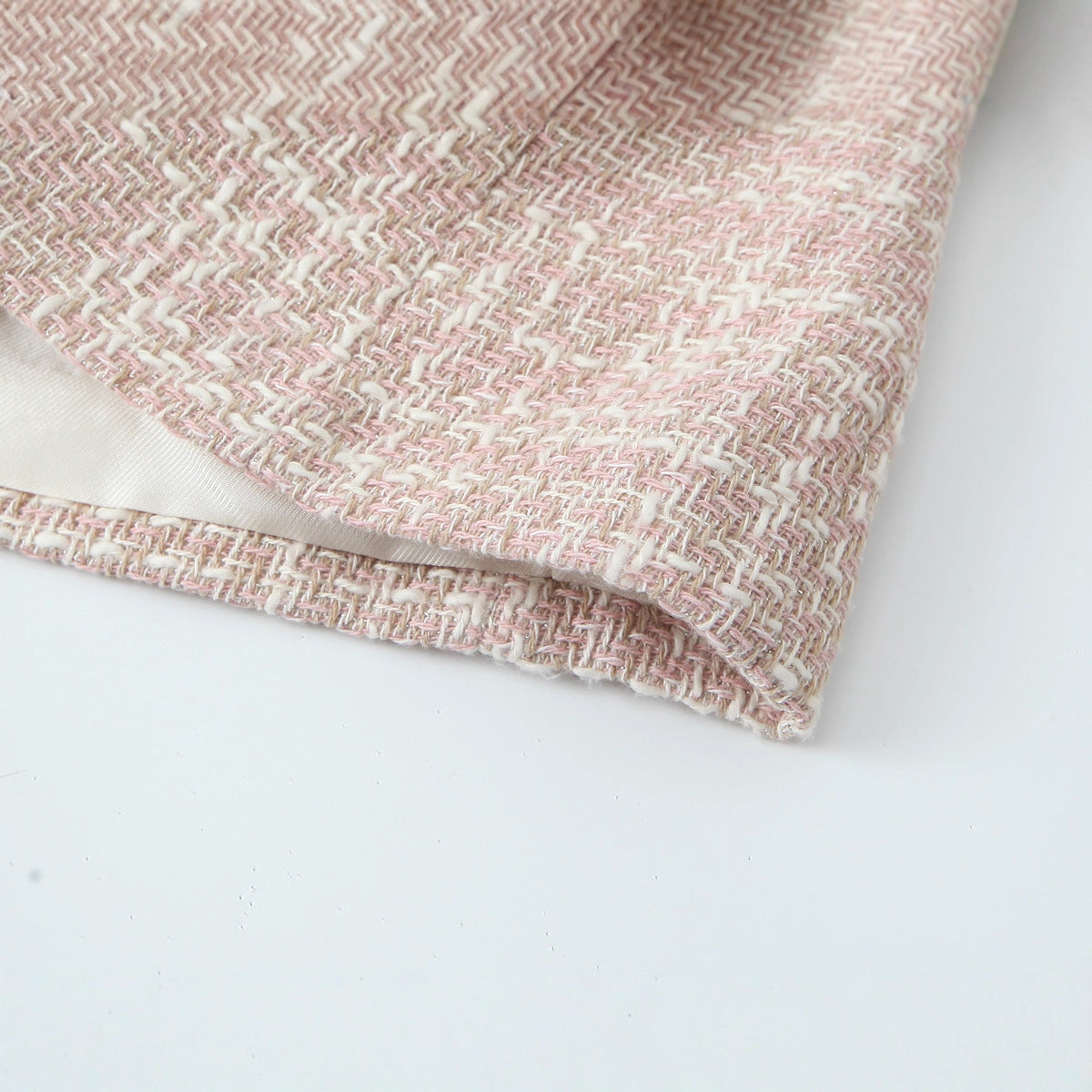 R&B | Klassischer Doppelreiher Pink Tweed Blazer