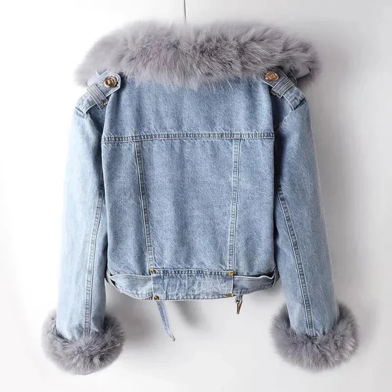 R&B | Jeansjacke mit Fellfutter