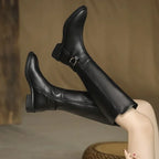 R&B | knie-Stiefel mit Metallverschluss