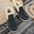 R&B | Knöchelstiefel – Filz-Obermaterial – Faux-Fur-Futter – Slipper – Lässiger Schnitt