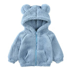 R&B Comfort Modische Bären-Kinderjacke aus dickem Samt