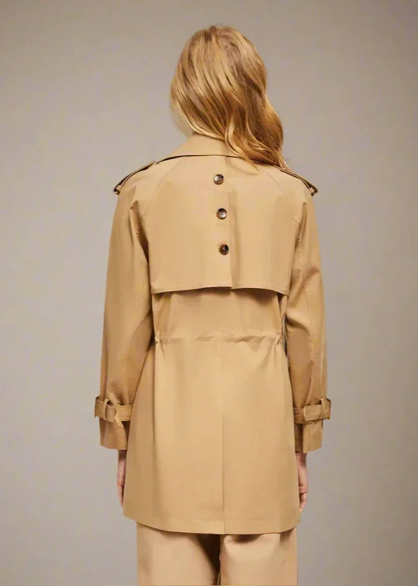 R&B | doppelte Reihe Knöpfe Trenchcoat für Damen - klassische lange Jacke