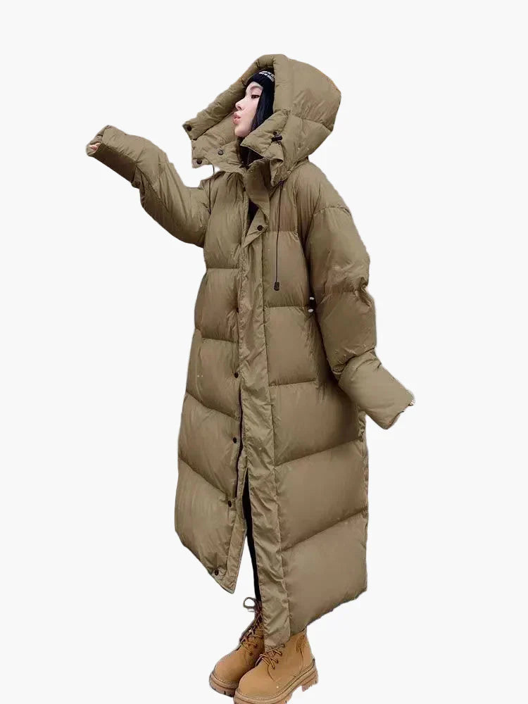R&B | Lange Pufferjacke mit Kapuze - Entspannter Wintermantel für Alltag und Outdoor