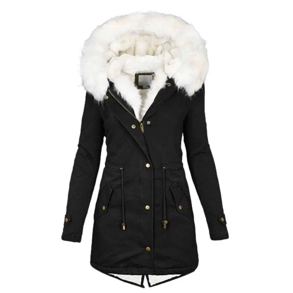 R&B | Parka Mantel - Lange Länge - Kunstfellkapuze - Warm Gepolstert - Reißverschlussverschluss