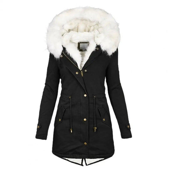 R&B | Parka Mantel - Lange Länge - Kunstfellkapuze - Warm Gepolstert - Reißverschlussverschluss