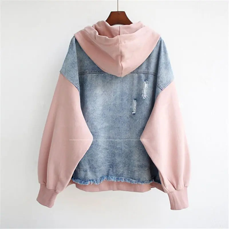 R&B | Denim-hoodie Jacke Hybrid Design Trendy und Lässig