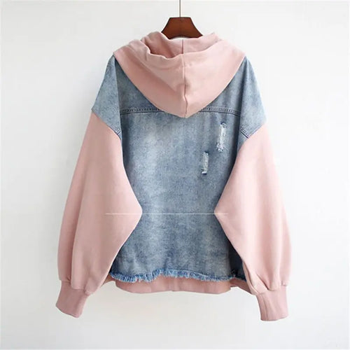 R&B | Denim-hoodie Jacke Hybrid Design Trendy und Lässig