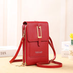 R&B | Leder Smartphone Clutch Damen Handtasche mit Touchscreen-Fenster