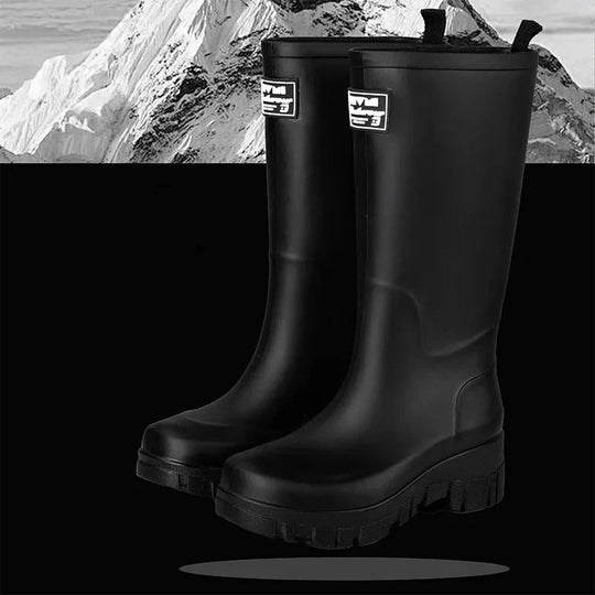 R&B | Damen Chelsea wasserdichte Stiefel mit Blockabsatz & gemusterter Sohle