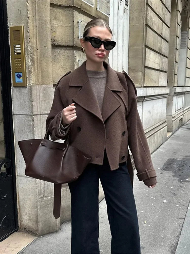 R&B | Kaffeewol Jacke Lässig und Bequem
